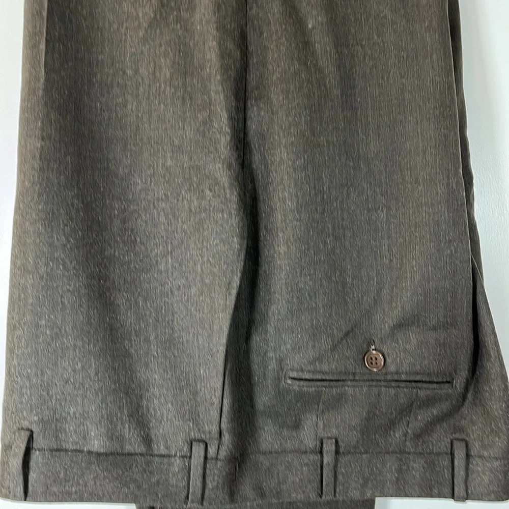 Canali Dress Pants Brown, VGUC, waist 37”, Inseam 30”. 100% Wool, made in Italy - Picture 3 of 16